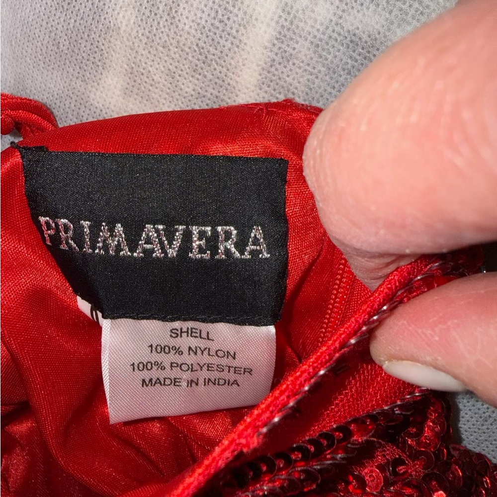 Primavera Couture One-Shoulder Red Dress - Picture 3 of 4